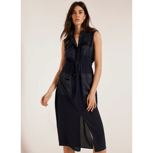 Mint Velvet Navy Utility Midi Shirt Dress